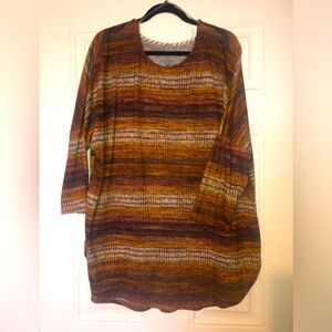 NWOT boutique brand Honey Me printed tunic style long sleeved top size XXL